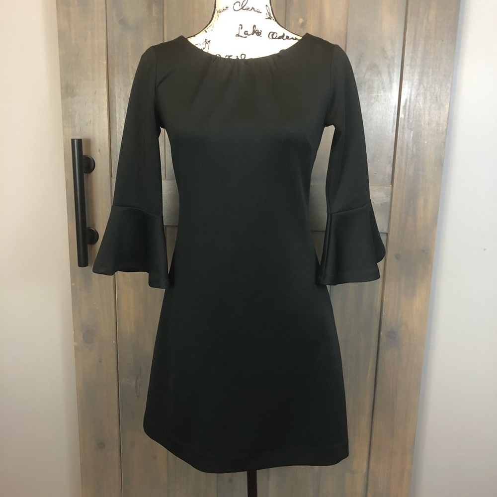 NY&Co Black Trumpet Sleeve Dress, XS